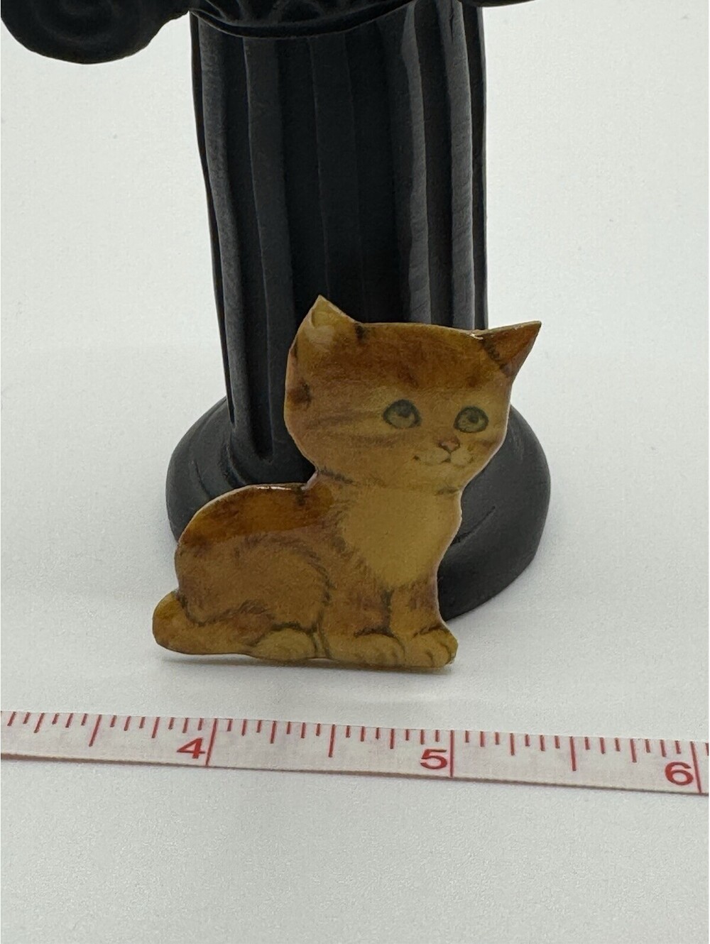 Vintage Style Orange Tabby Cat Brooch Glossy Kitten Lapel Pin Whimsical Jewelry